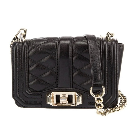 New Rebecca Minkoff Mini Love Leather Crossbody Shoulder Bag Black - Picture 3 of 6